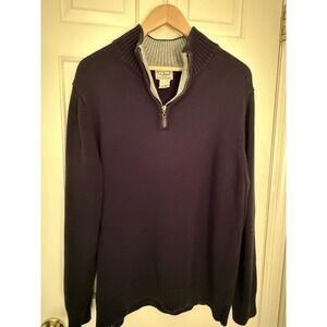 Men's LL Bean Navy 1/4 zip Sweater style 287736